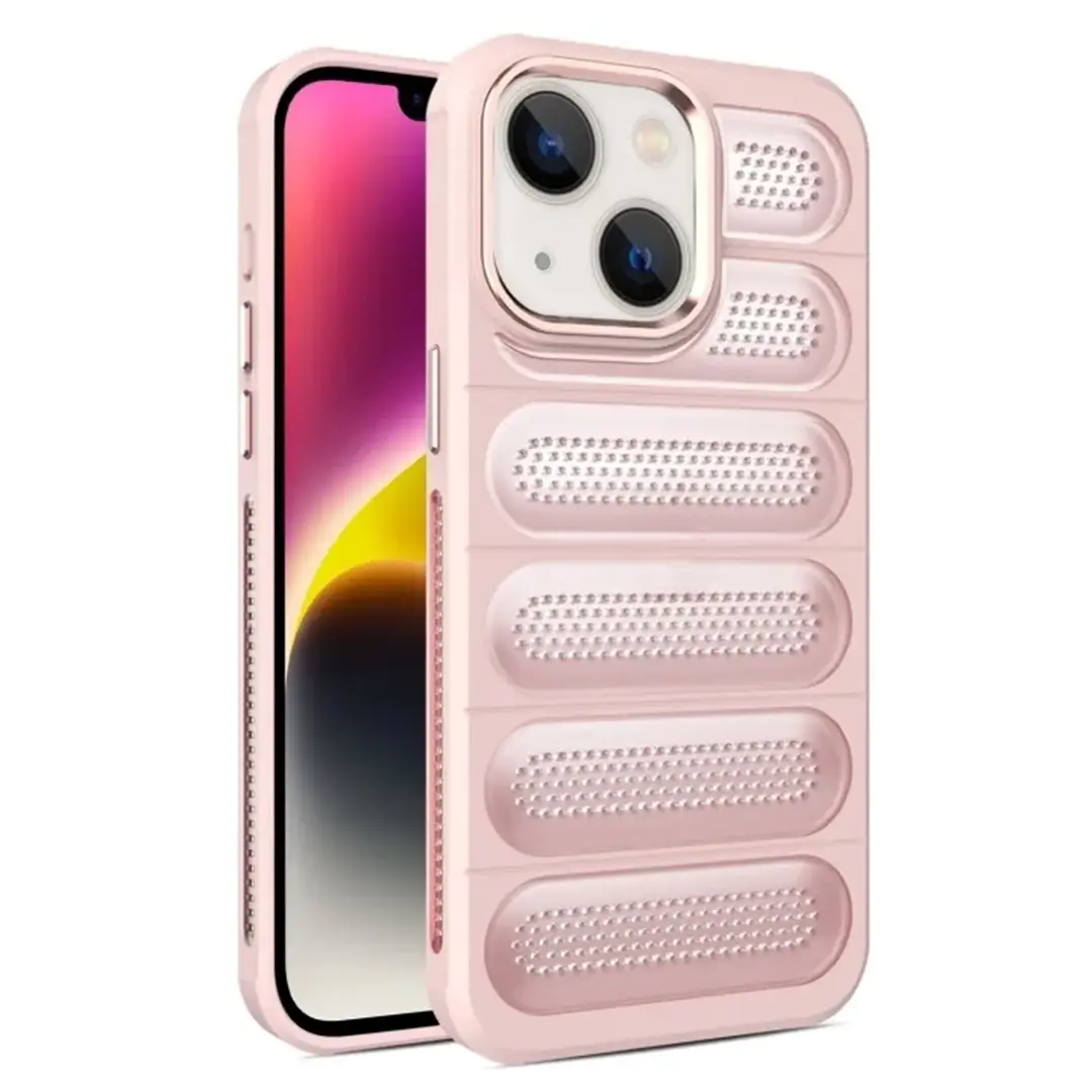 iPhone 15/iPhone 14/iPhone 13 Mesh Cooling Case Pink